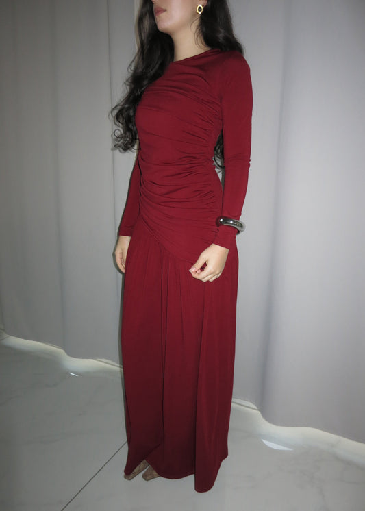 BURGUNDY RED AZURE DRESS NO.2