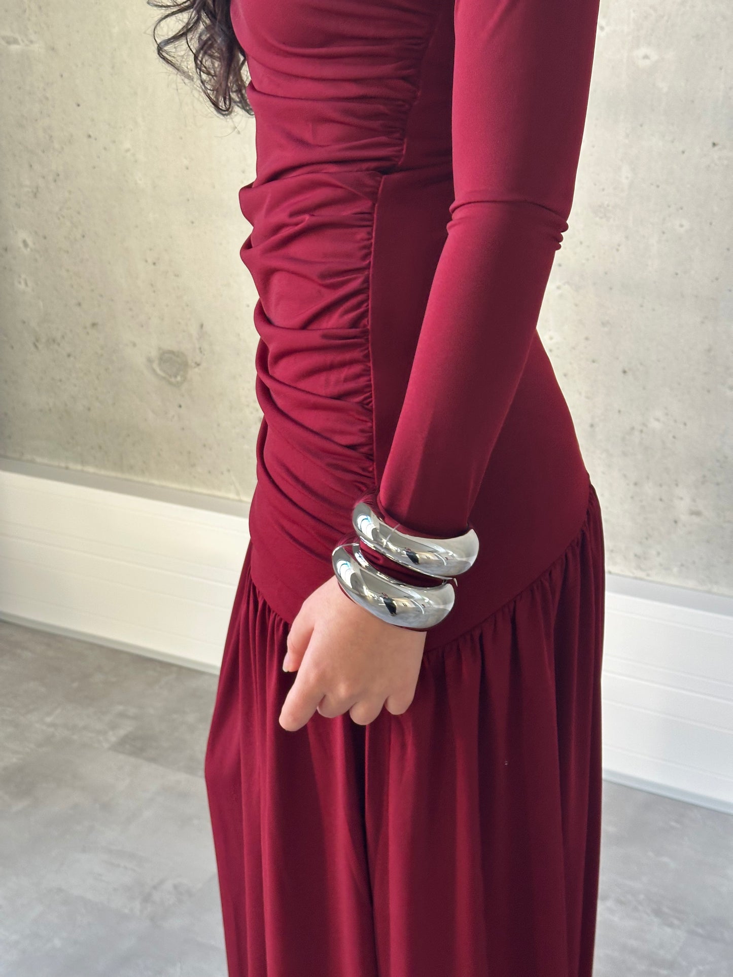 CHUNKY SILVER ARM BANGLE